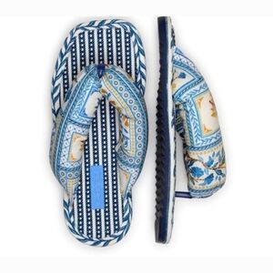 FARM Rio Blue and Cream Patterned Fabric